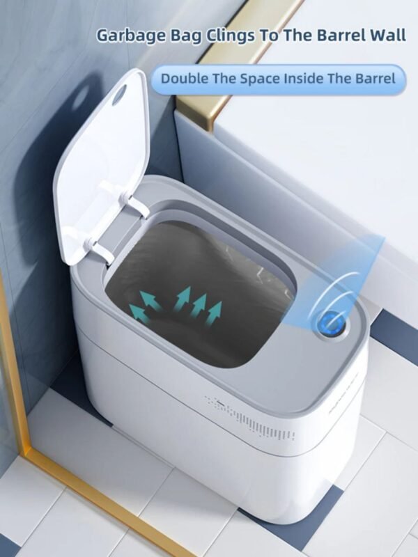 Smart Touchless Motion Sensor Trash Can Automatic Privacy Garbage Can with Lid 3.5 Slim Trash Bin - Image 3