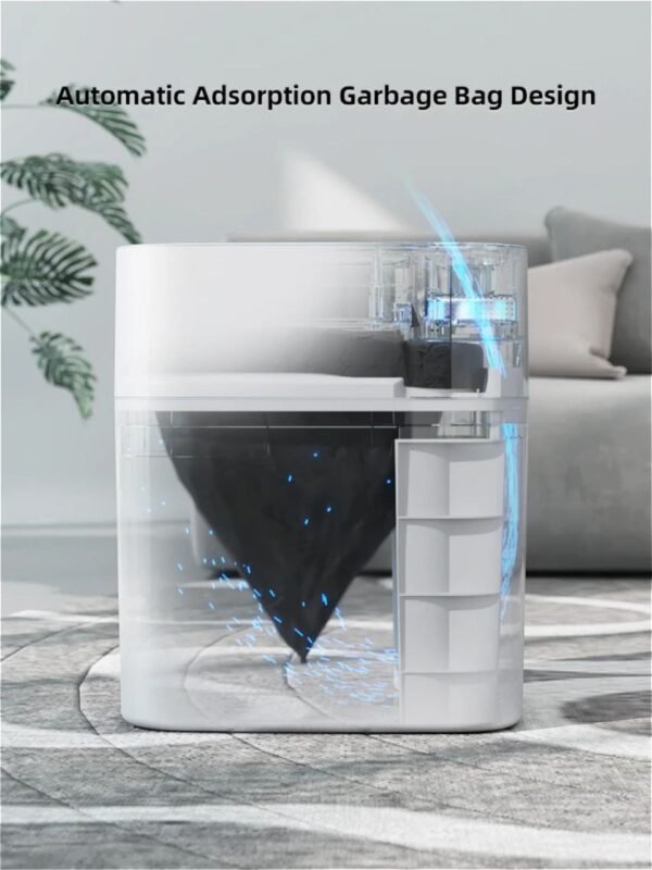 Smart Touchless Motion Sensor Trash Can Automatic Privacy Garbage Can with Lid 3.5 Slim Trash Bin - Image 2